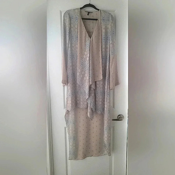 BCBGMaxAzria | Kyndal Dramatic High-Low Asymmetrical Tapestry Dress Size Small - Picture 3 of 14